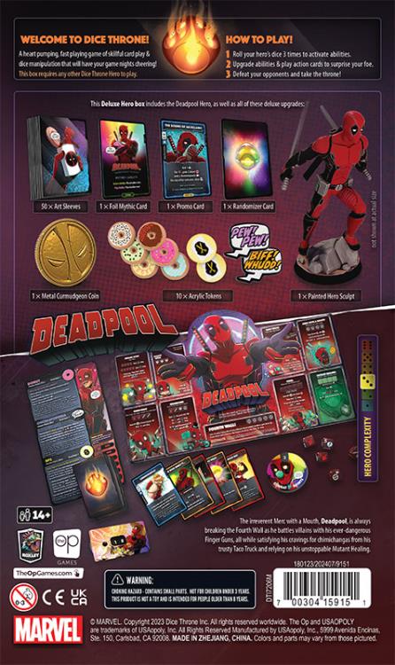 USAopoly Marvel Dice Throne X-Men Single Hero (Deadpool) Deluxe Expansion Box - View 12