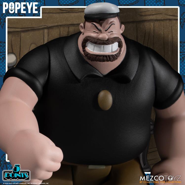 Mezco Toyz Popeye Classic Comic Strip 5 Points Deluxe Boxed Set with Bluto and Olive Oyl - View 6