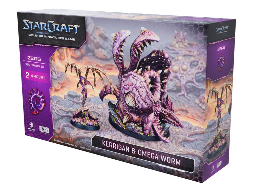 Archon Studios StarCraft The Miniatures Game Zerg Kerrigan and Omega Worm Expansion Set - View 2