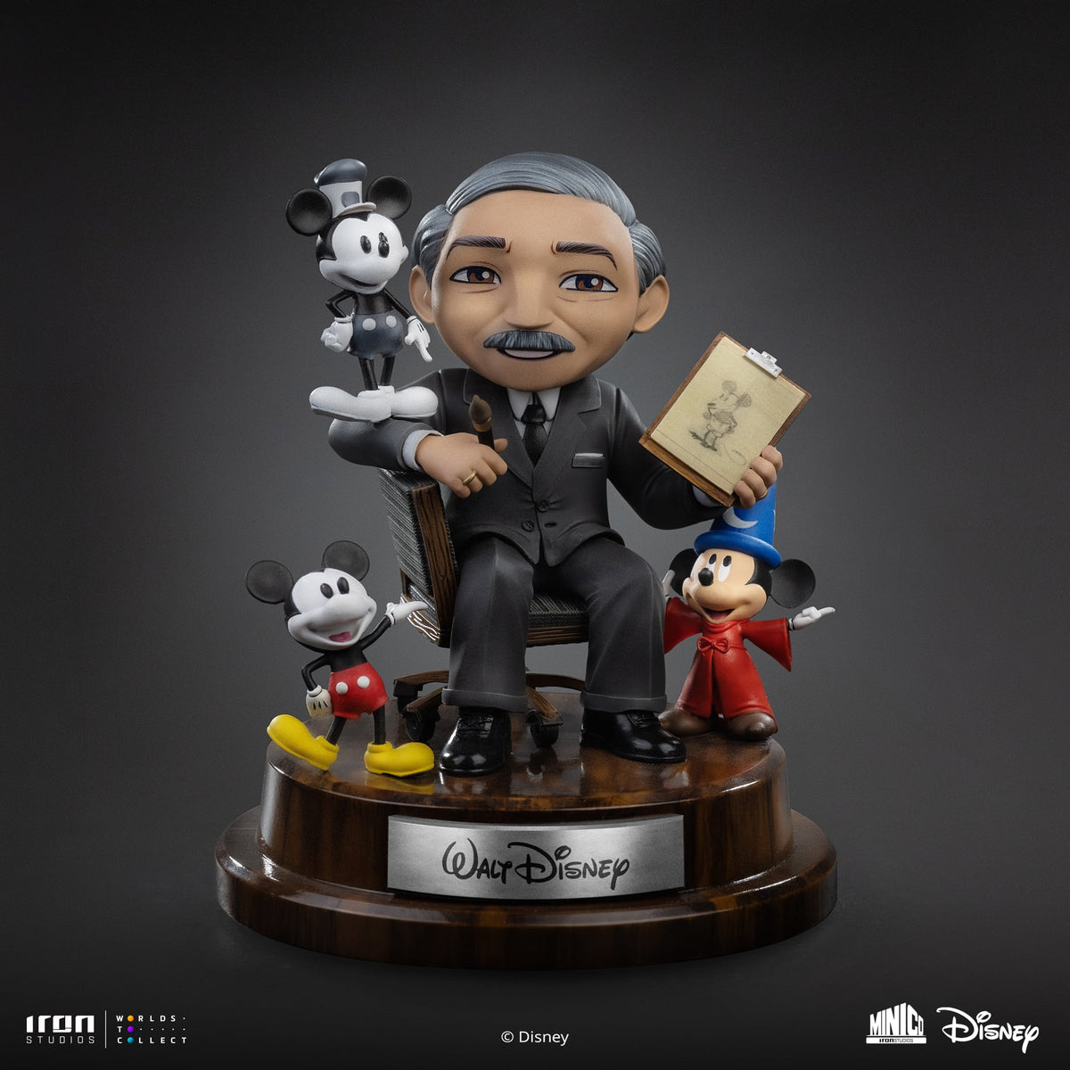 Iron Studios Disney MiniCo Walt Disney Figure with Mickey Mouse - View 3