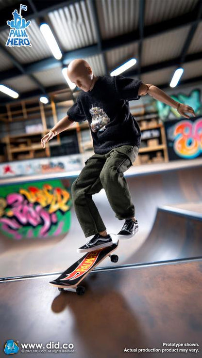 DiD Palm Hero Simply Fun Series The Skateboarder 1/12 Scale Action Figure - View 15
