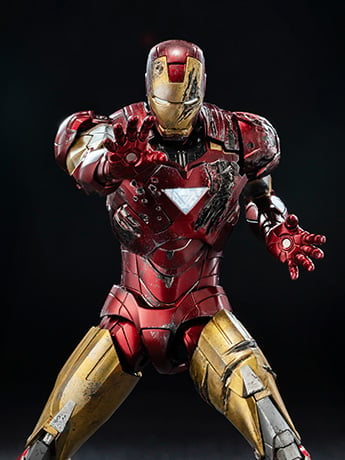 threezero Marvel Infinity Saga DLX Iron Man Mark 6 (Battle Damaged Ver.) 1/12 Scale 7-Inch Action Figure