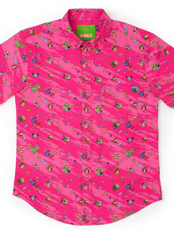 RSVLTS SpongeBob SquarePants Krusty Bobs Short Sleeve Button Up Shirt in KUNUFLEX Stretch