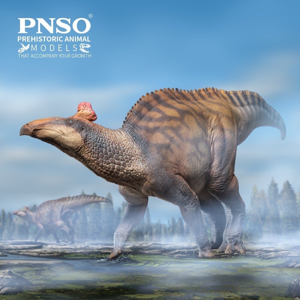 PNSO Prehistoric Art Models Zabad the Edmontosaurus PVC Dinosaur Figure - View 3