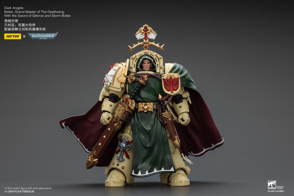 JoyToy Warhammer 40,000 Dark Angels Belial, Grand Master of the Deathwing with the Sword of Silence and Storm Bolter 1/18 Scale Action Figure - View 5