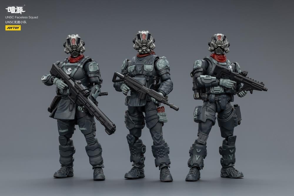 JoyToy Dark Source UNSC Faceless Squad 1/25 Scale 3-Inch Action Figure Set - View 4