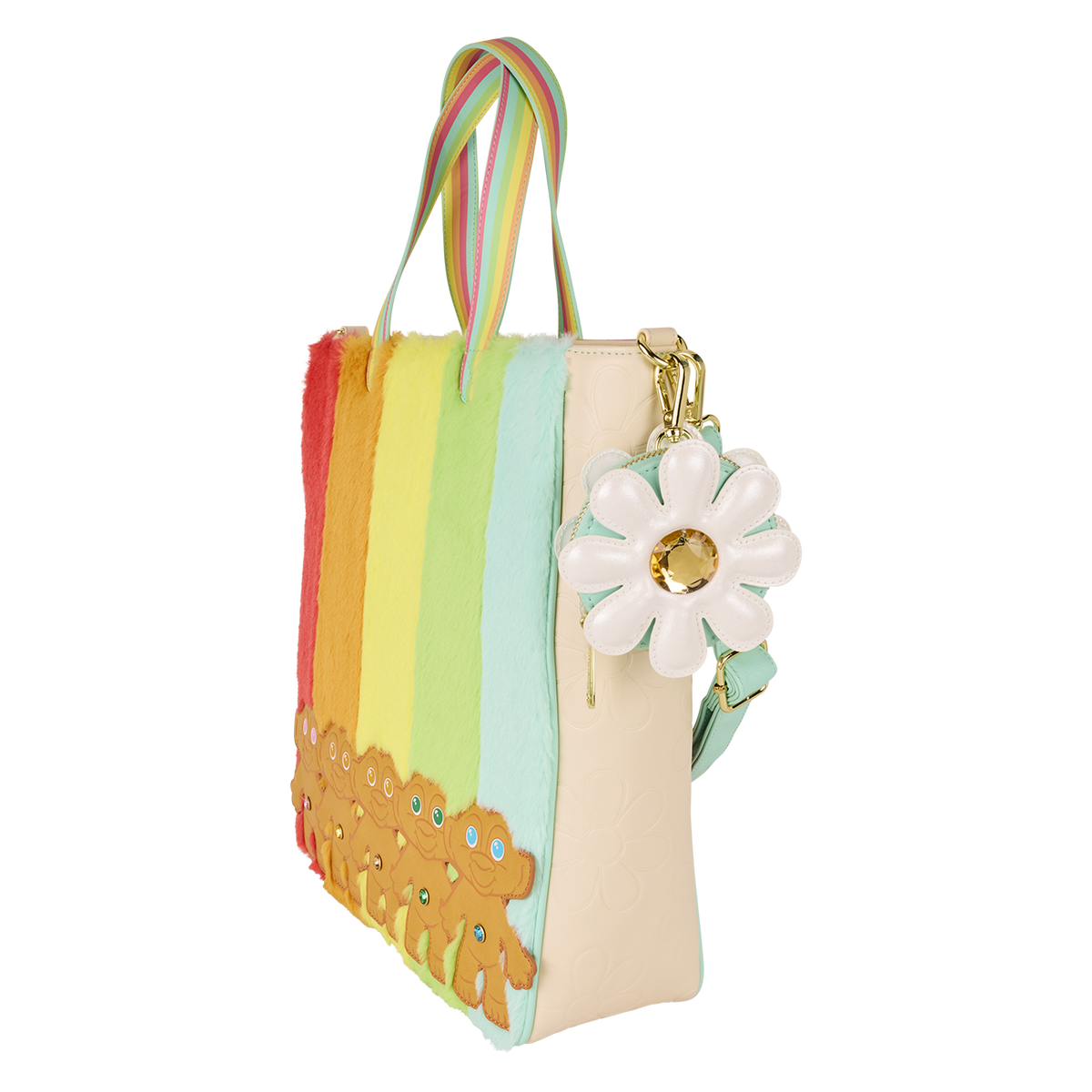 Loungefly Trolls Classic Good Luck Trolls Plush Glitter Tote Bag 17-Inch - View 3