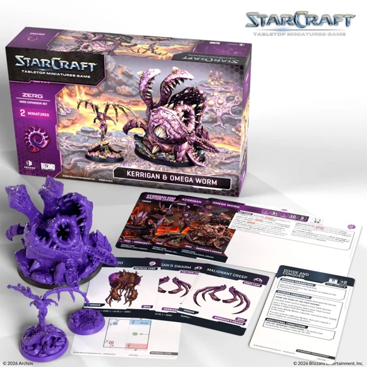 Archon Studios StarCraft The Miniatures Game Zerg Kerrigan and Omega Worm Expansion Set - View 5