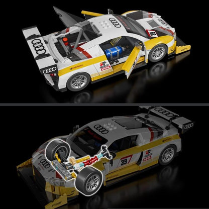 Hot Wheels Elite Series Mattel Brick Shop '15 Audi R8 LMS 1/16 Scale Building Set - View 7