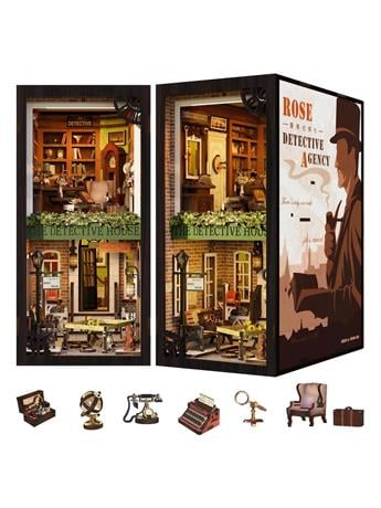 Robotime Rose Detective Agency DIY Book Nook Model Kit
