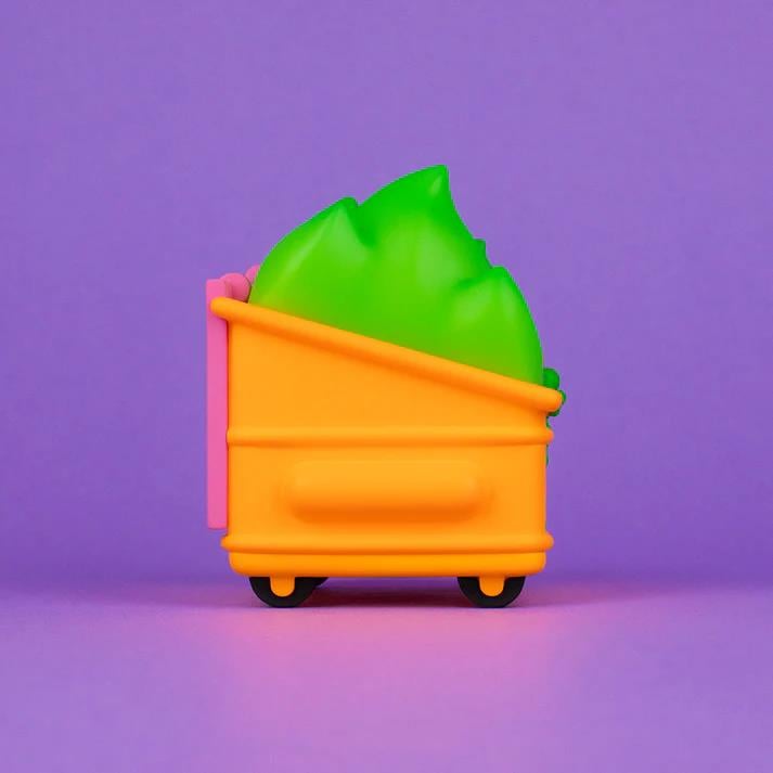 100% Soft Dumpster Fire Toxic Waste Radioactive Orange Edition 3.5-Inch Vinyl Figure - View 9