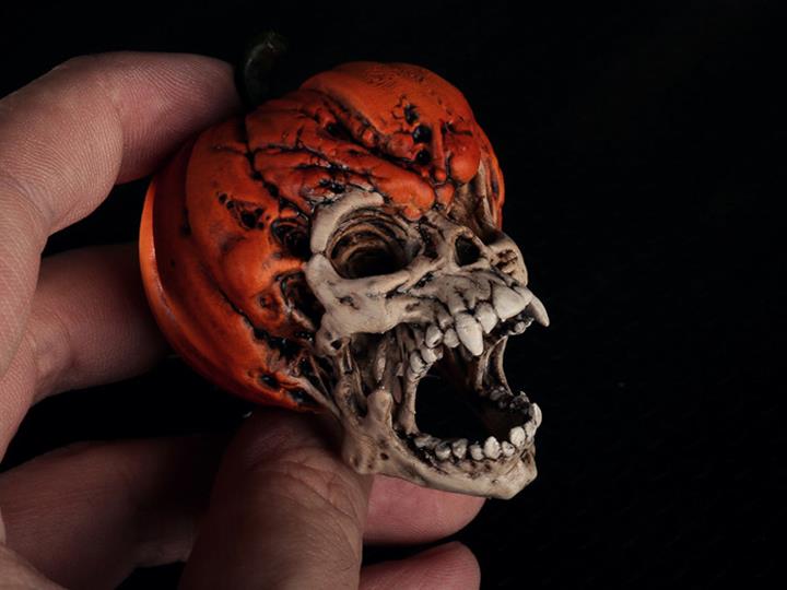 AS Toys Halloween Skeleton Pumpkin Head 1/6 Scale PU Accessory (Ver B) - View 2
