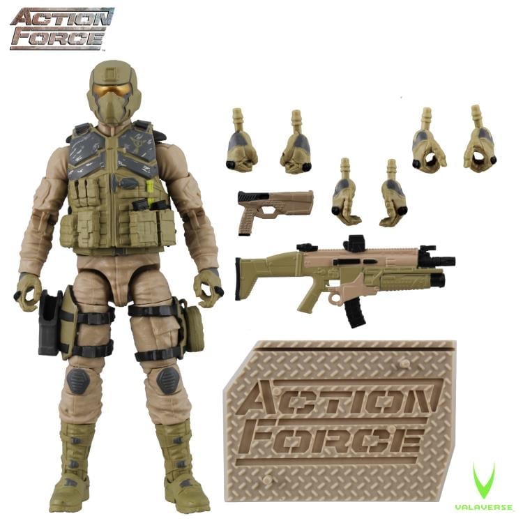 Valaverse Action Force Desert Steel Brigade 1/12 Scale Plastic Figure - View 4