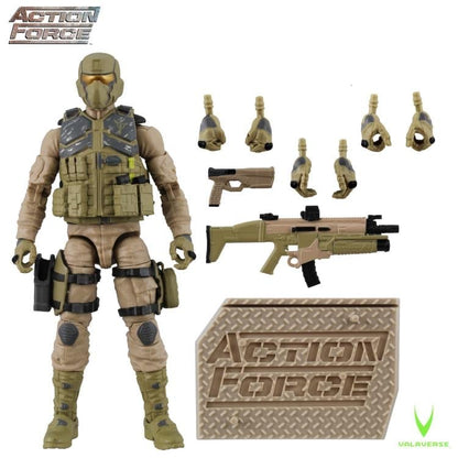Valaverse Action Force Desert Steel Brigade 1/12 Scale Plastic Figure - View 4
