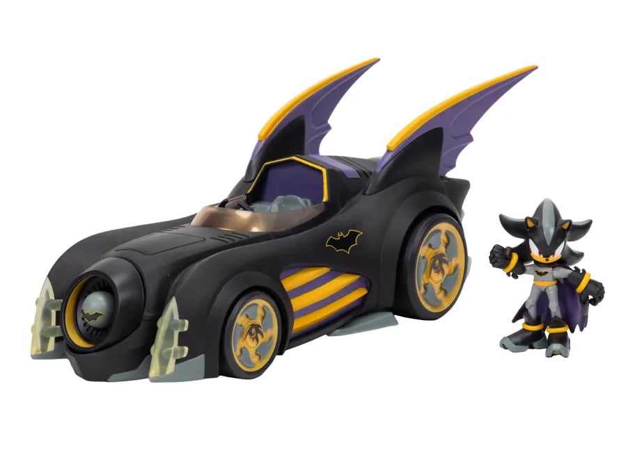 Jakks Pacific DC Comics x Sonic the Hedgehog Batmobile and Shadow as Batman Set - View 3