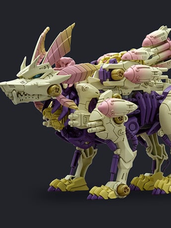 Takara Tomy Zoids x Monster Hunter Synergenex Series Gatling Fox Mizutsune 1/35 Scale Model Kit, 14-Inch