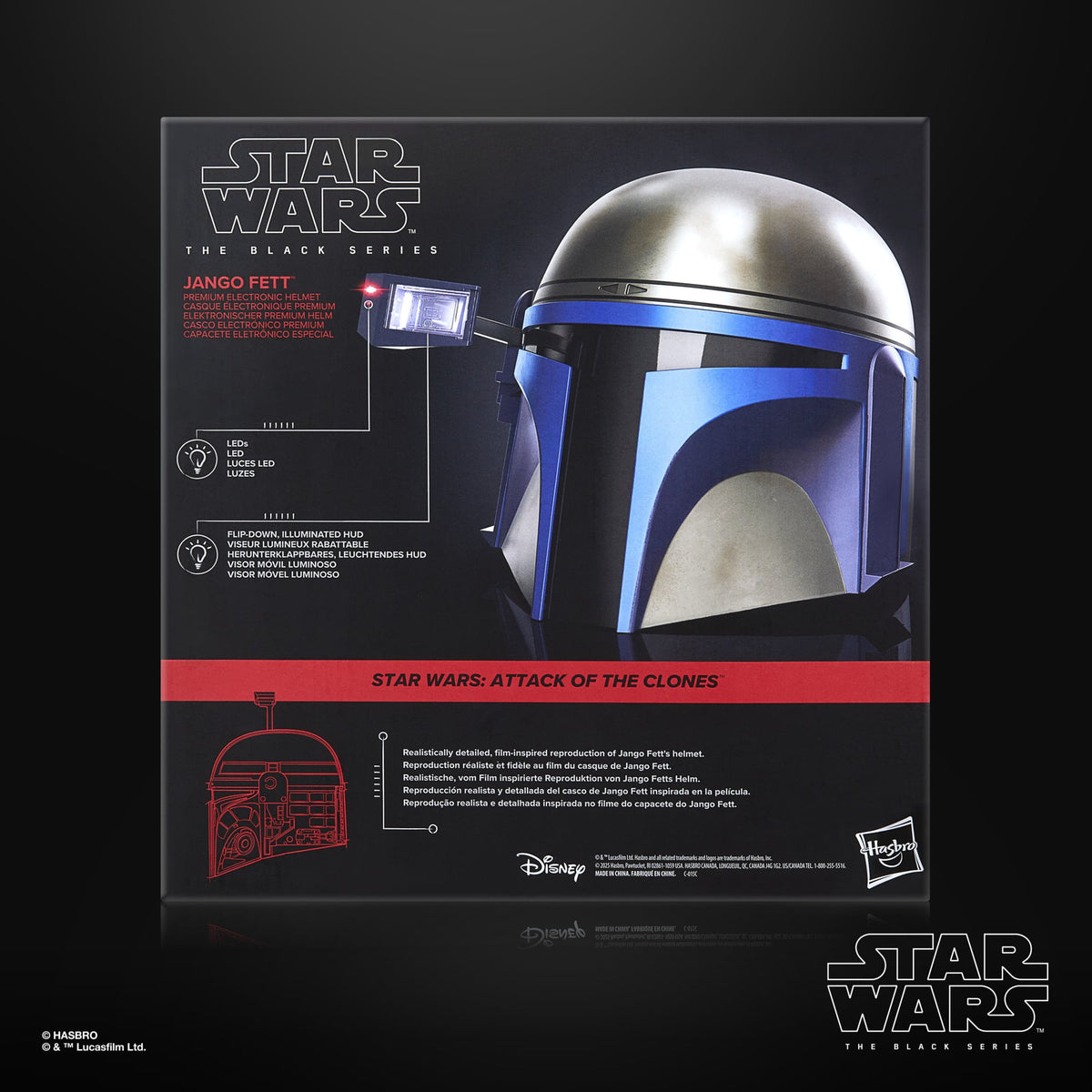 Hasbro Star Wars: The Black Series Jango Fett Attack of the Clones 1:1 Scale Wearable Electronic Helmet - View 8