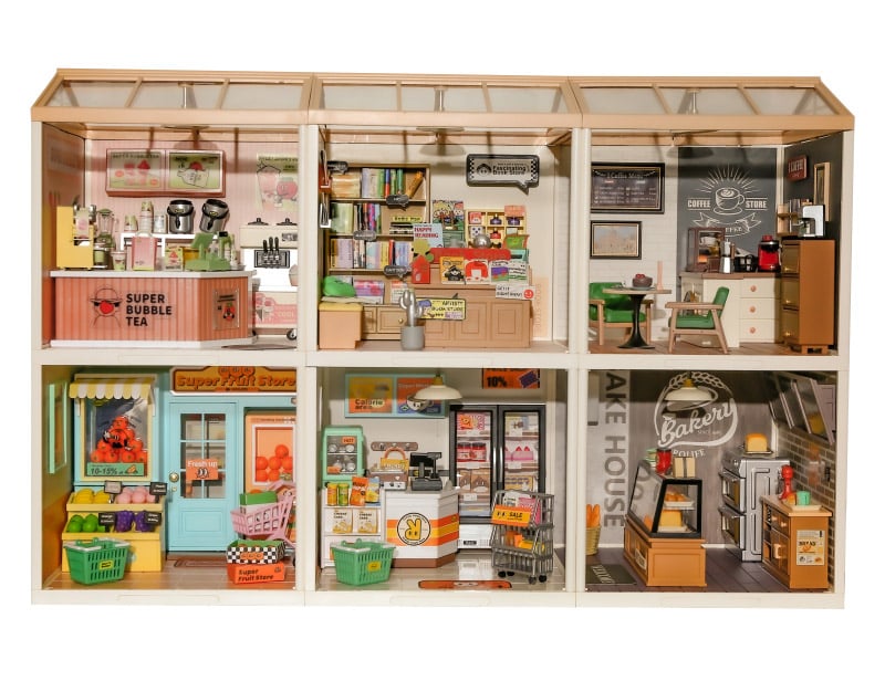 Rolife Super Creator DIY Super Store Double Joy Bubble Tea Model Kit, 6-Inch - View 10