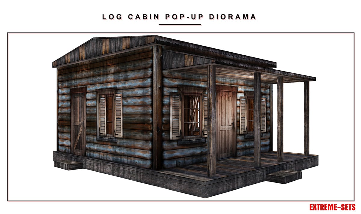 Extreme-Sets Multiverse Collection Log Cabin 1/12 Scale Pop-Up Diorama (14-Inch) - View 6