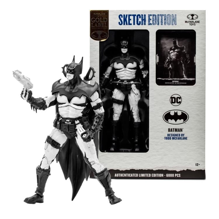 McFarlane Toys DC Multiverse Gold Label Batman Designed by Todd McFarlane (Sketch Edition) Exclusive Action Figure - View 12