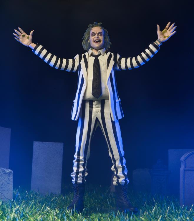 NECA Beetlejuice Black and White Suit Plastic Action Figure - View 3