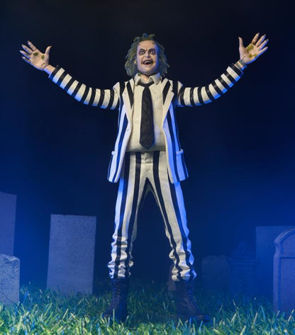 NECA Beetlejuice Black and White Suit Plastic Action Figure - View 3