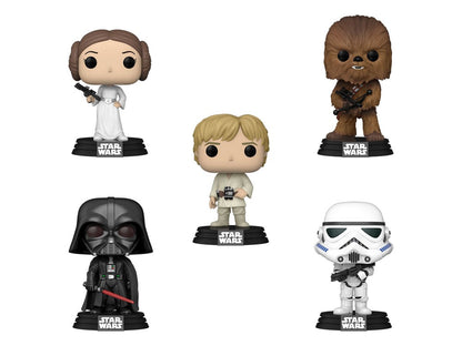 Funko Pop! Star Wars Luke Skywalker, Princess Leia, Chewbacca, Darth Vader and Stormtrooper Vinyl Figure Five-Pack - View 2