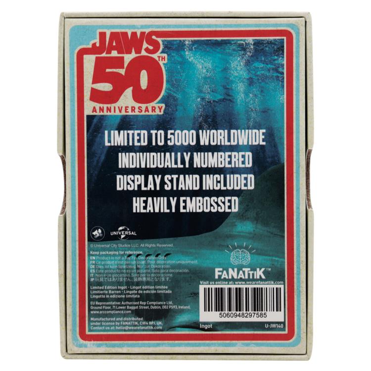 Fanattik Collectibles Jaws 50th Anniversary Poster Limited Edition Ingot - View 12
