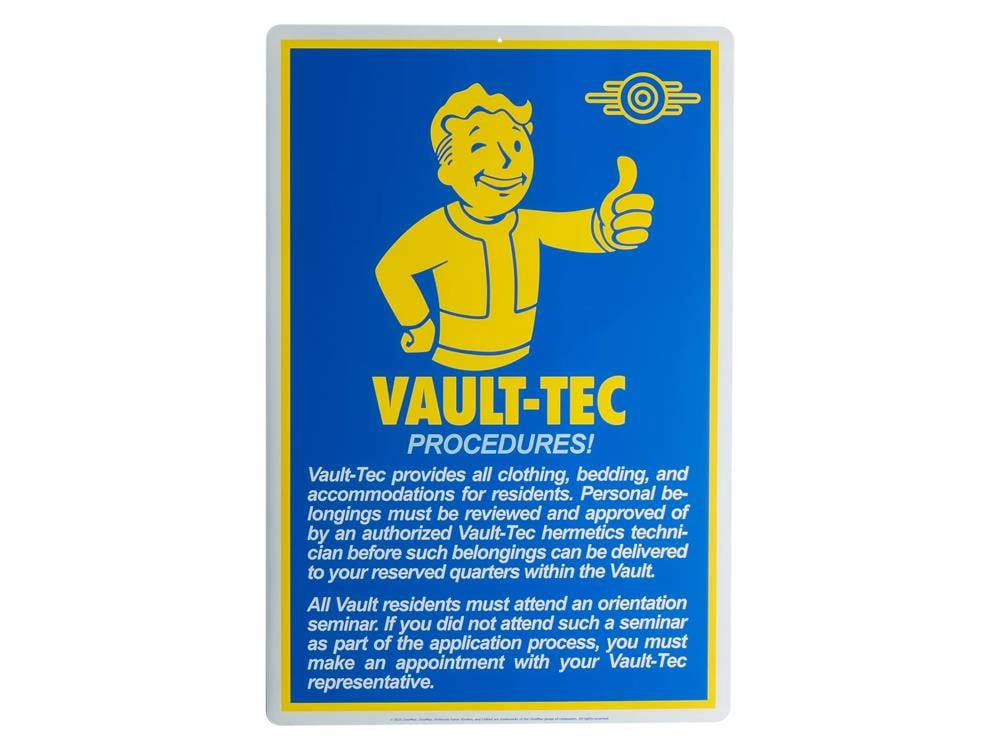 Trick or Treat Studios Fallout Procedures Vault Boy Metal Sign - View 2