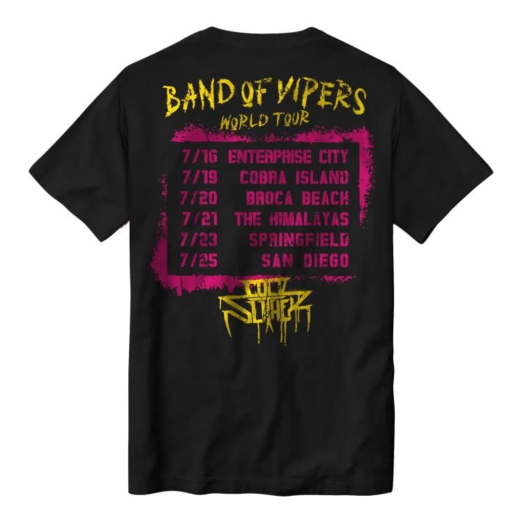Super7 G.I. Joe Cold Slither Tour (Front and Back) T-Shirt - View 5