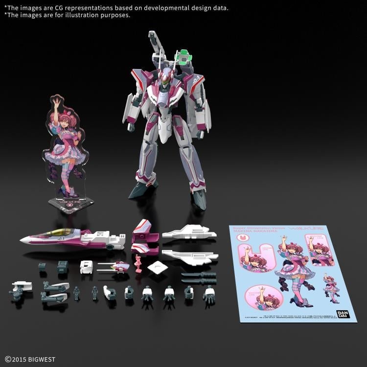 Bandai Macross Delta HG VF-31C Siegfried (Mirage Farina Jenius) 1/100 Scale Deluxe Model Kit Set - View 3