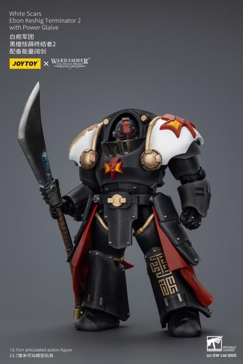JoyToy Warhammer The Horus Heresy White Scars Ebon Keshig Terminator with Power Glaive 1/18 Scale Action Figure (Ver. 2) - View 6