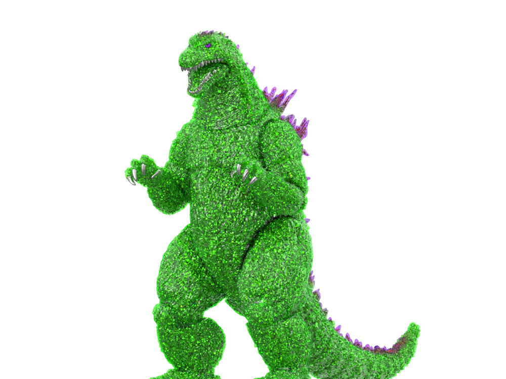 Super7 Toho Super Kaiju Color Shock Godzilla (2002) Glitter Green 5.5-Inch Action Figure - View 2