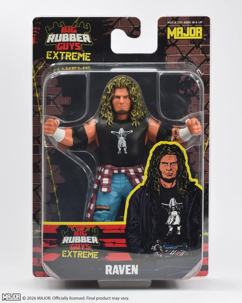 Major Big Rubber Guys Extreme Raven 8-Inch Wrestling Figure - View 7