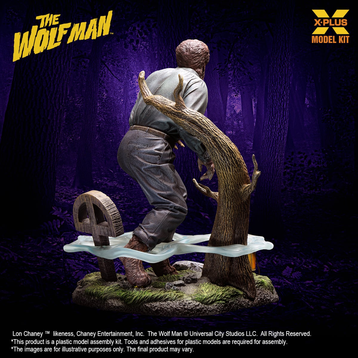 X-Plus Universal Monsters Lon Chaney Jr. as The Wolf Man 1/8 Scale Model Kit (Reissue, 9-Inch) - View 8