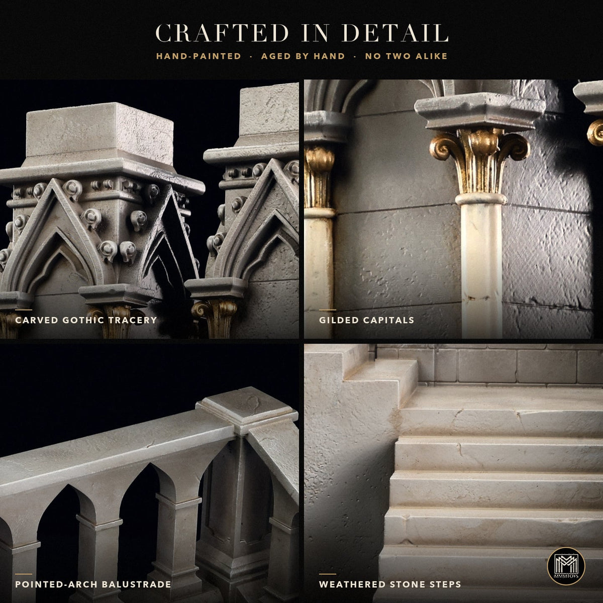 MMMToys Gothic Cathedral Staircase 1/12 Scale Resin Diorama - View 7