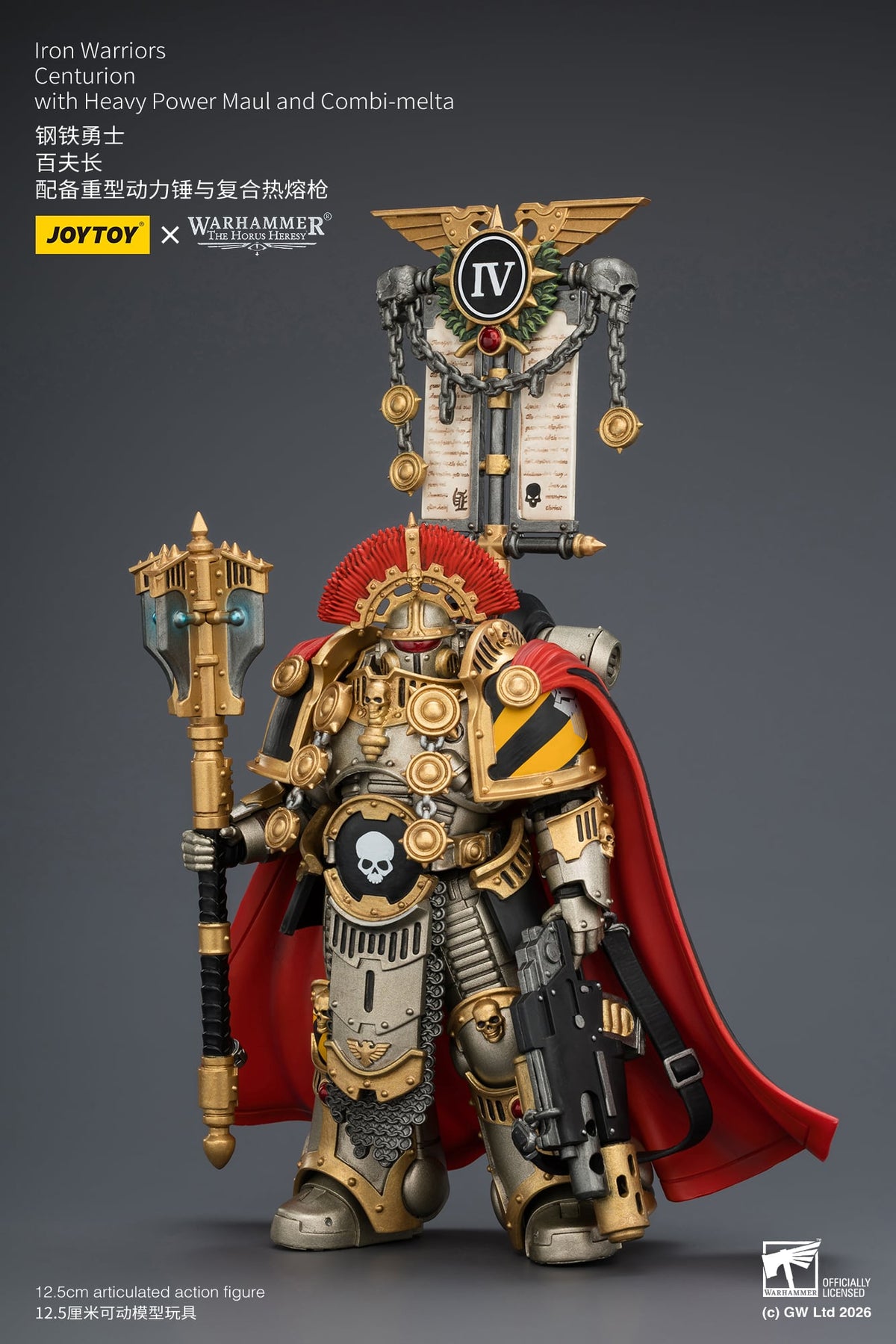 JoyToy Warhammer The Horus Heresy Iron Warriors Centurion with Heavy Power Maul and Combi-Melta 1/18 Scale Action Figure - View 6