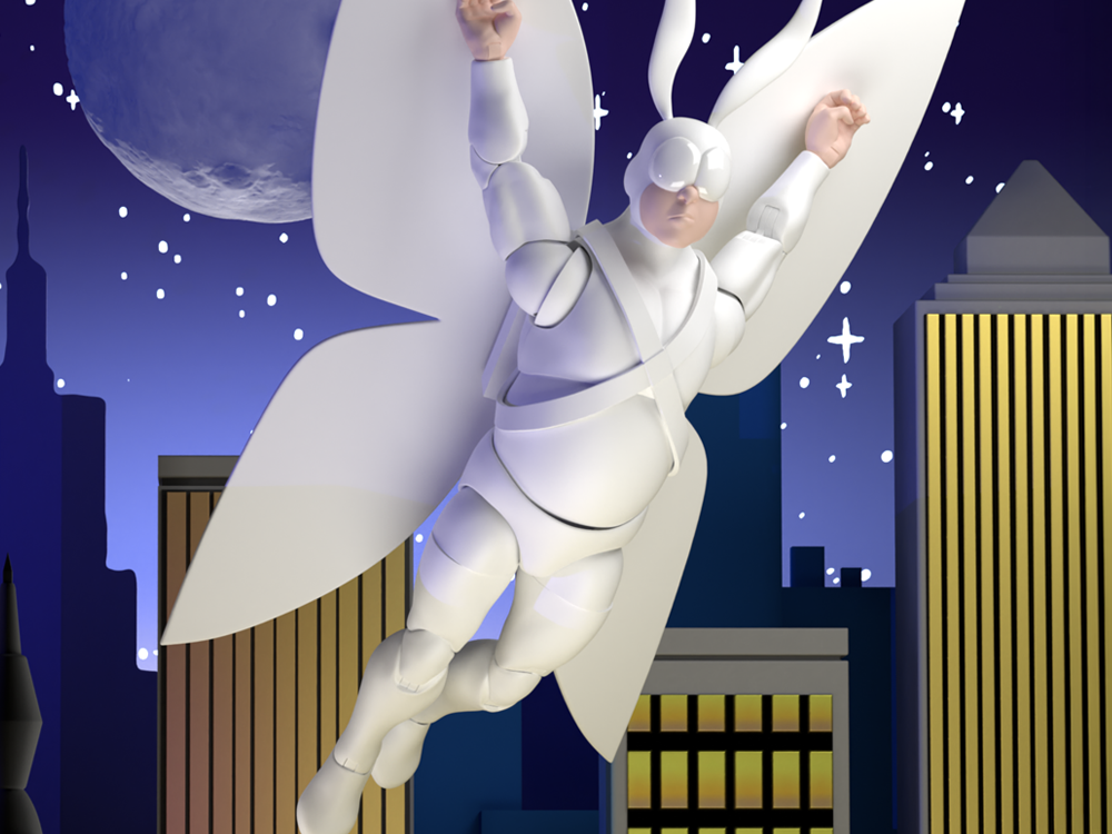 BigBadWorkShop The Tick Longbox Heroes Prestige Arthur 1/12 Scale Action Figure with 20 Points of Articulation - View 2