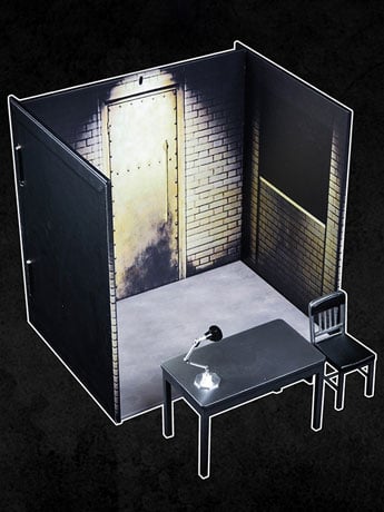 PCToys Interrogation Scene Table & Chair 1/12 Scale Accessory Set (7.87-Inch)