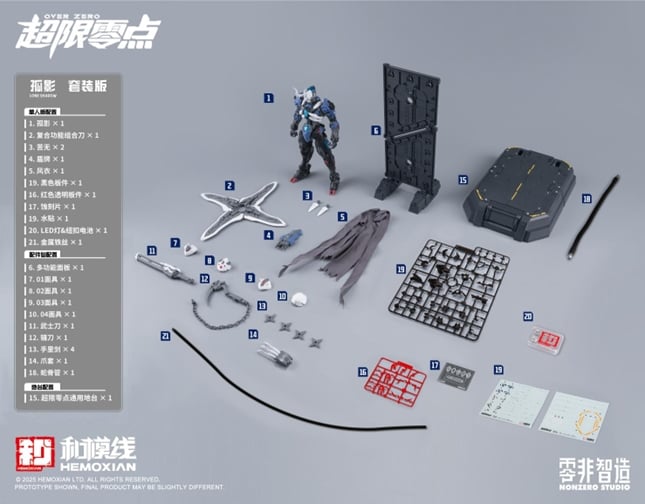 Hemoxian NonZero Studio Over Zero Series Lone Shadow Full Set 1/10 Scale Model Kit - View 16