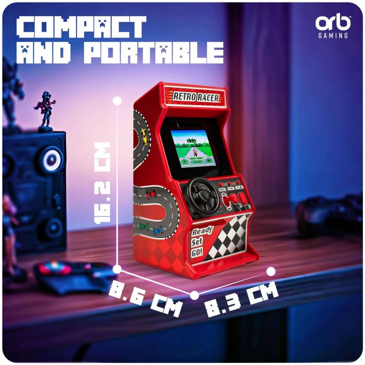 ThumbsUp! Orb Gaming Retro Mini Racing Arcade Machine with 30 Games (6-Inch) - View 7