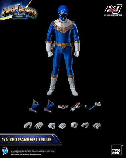 threezero Power Rangers Zeo FigZero Zeo Ranger III Blue 1/6 Scale Figure (Reissue), 12.08-Inch - View 10