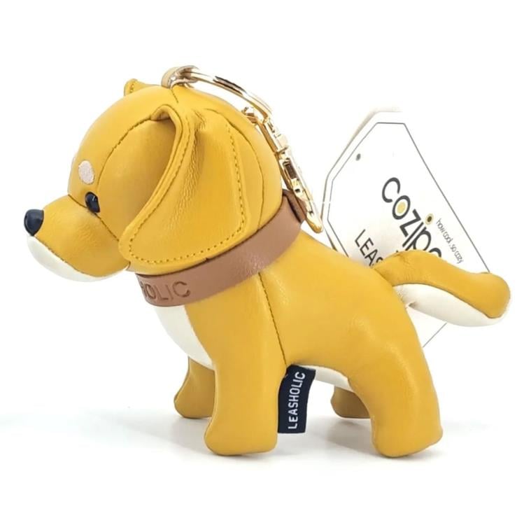 Locker Toys Leasholic Golden Retriever Leather Plush Charm, 5.5-Inch - View 4