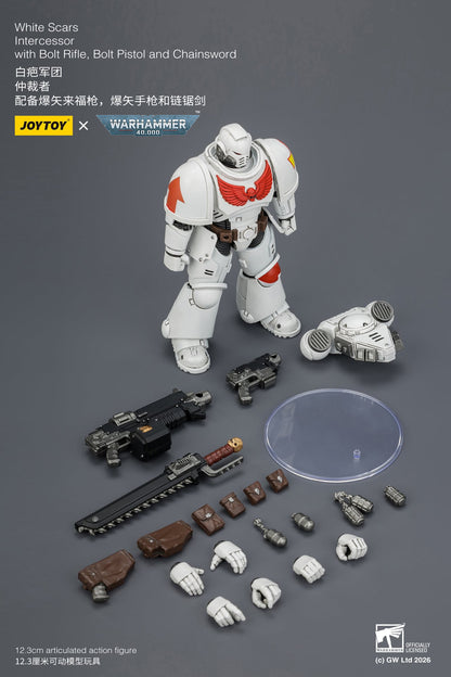 JoyToy Warhammer 40,000 White Scars Intercessor 1/18 Scale Plastic Action Figure 4.8-Inch - View 14