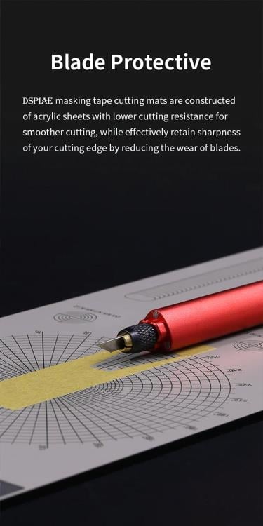 DSPIAE AT-ECA Masking Tape Cutting Mat with Arc Patterns for Model Painting - View 5