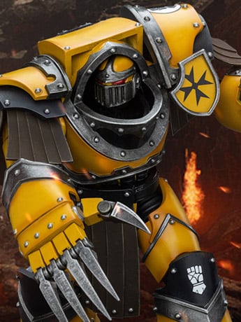 JoyToy Warhammer The Horus Heresy Imperial Fists Legion Cataphractii Terminator Squad Terminator with Lightning Claws 1/18 Scale Action Figure
