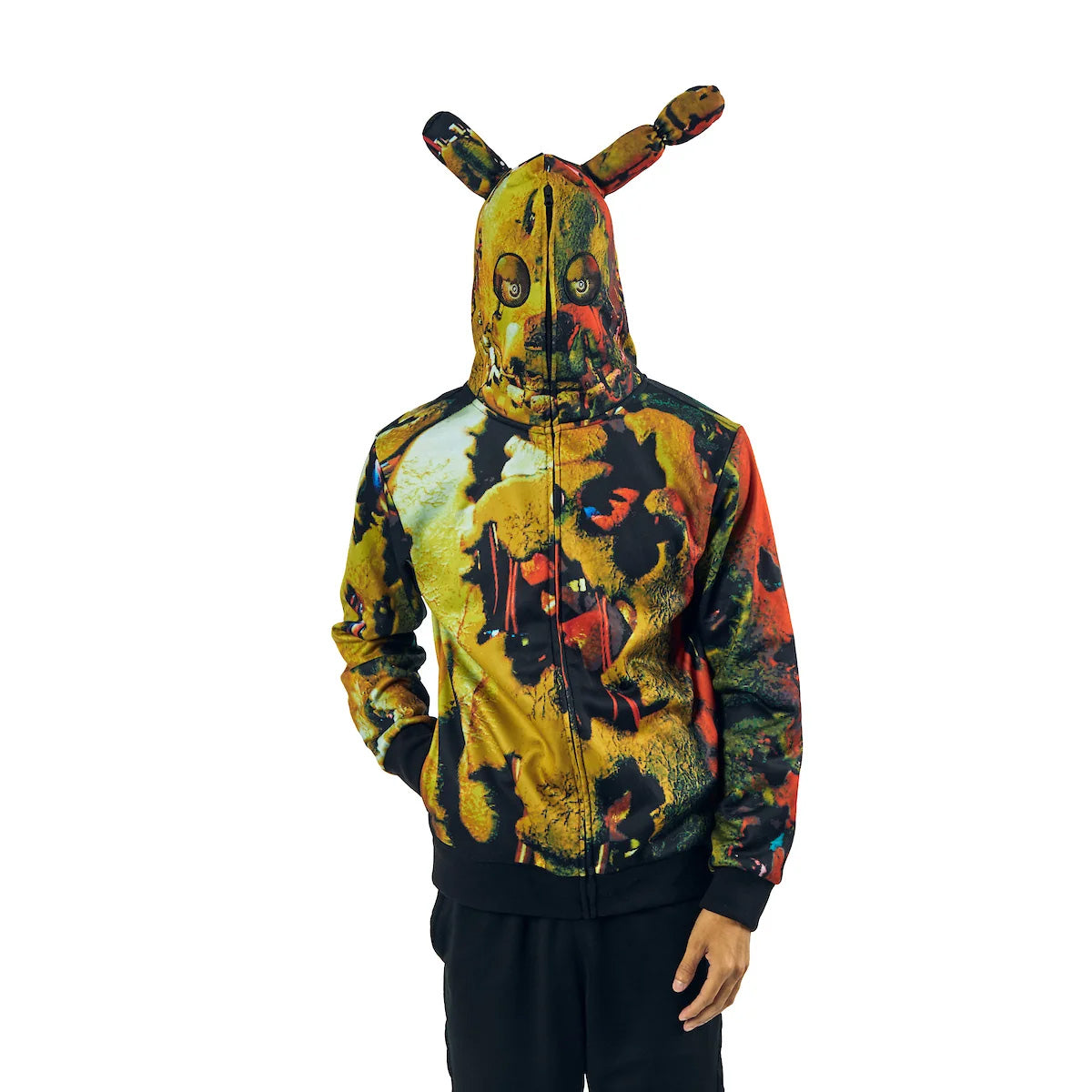 Bioworld Five Nights at Freddy's Springtrap Cosplay Zip-Up Mask Hoodie - View 5