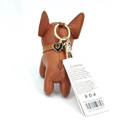 Locker Toys Leasholic Bulldog (Brown) Leather Plush Charm, 5.5-Inch - View 4