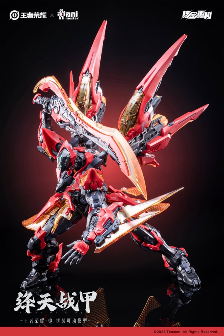 AniMester Honor of Kings Sun Kai (Crimson Sky Armor Ver.) 1/12 Scale Model Kit (With Bonus) - View 16
