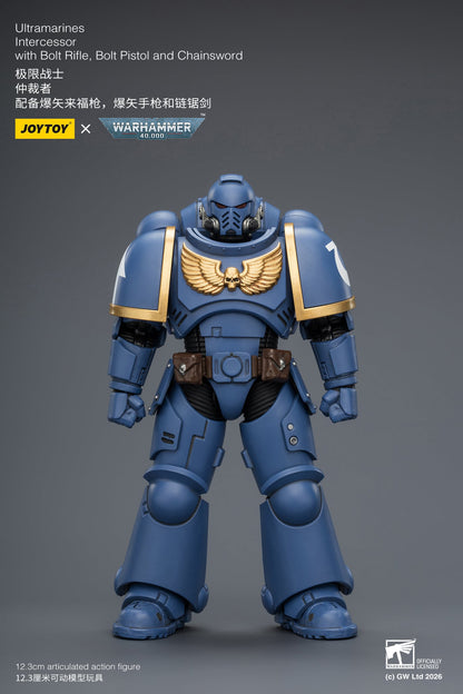 JoyToy Warhammer 40,000 Ultramarines Intercessor 1/18 Scale Plastic Action Figure 4.8-Inch - View 4